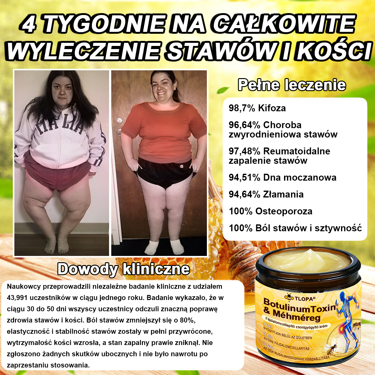 💎TLOPA® Botulinum Toxin és Méhméreg Fájdalomcsillapító Csontgyógyító Krém🐝 🔥(Kifejezetten időseknek & ortopéd szakorvosok ajánlásával)🦴